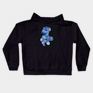 Watercolor Bubbles with black background Kids Hoodie